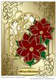 Poinsettias & Swirls A4 Card Front 1