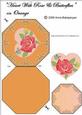 Heart with Rose & Butterflies on Orange