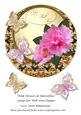 Pink Flowers & Butterflies Large Get Well Soon Topper