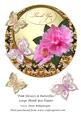 Pink Flowers & Butterflies Large Thank You Topper