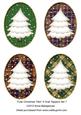 Cute Christmas Tree 4 Oval Toppers Set 1