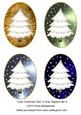 Cute Christmas Tree 4 Oval Toppers Set 4