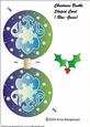 Christmas Bauble Shaped Card ( Blue-green)