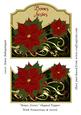 Bones Festes Shaped Topper with Poinsettias & Swirls