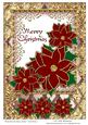 Poinsettias on Fancy Frame Card Front 3