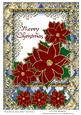 Poinsettias on Fancy Frame Card Front 6