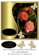 Roses & Butterflies Card Front with Wavy Side 1