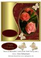 Roses & Butterflies Card Front with Wavy Side 3