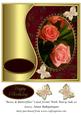 Roses & Butterflies Card Front with Wavy Side 10