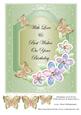 Birthday Card Front with Flowers & Butterflies 3
