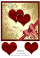 Valentine Hearts Topper with Bow 1