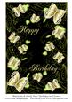 Butterflies & Swirly Vines Birthday Card Front 1