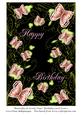 Butterflies & Swirly Vines Birthday Card Front 2