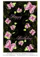 Butterflies & Swirly Vines Birthday Card Front 3
