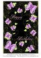 Butterflies & Swirly Vines Birthday Card Front 4