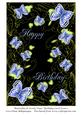 Butterflies & Swirly Vines Birthday Card Front 5