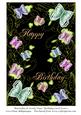 Butterflies & Swirly Vines Birthday Card Front 7
