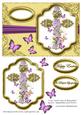 Cross with Lilies & Butterflies Easter/ Sympathy Card Fron