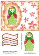 Russian Matryoshka Birthday Card Front 1