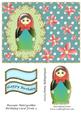 Russian Matryoshka Birthday Card Front 3