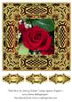 Red Rose in Fancy Frame Large Square Topper 1