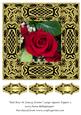 Red Rose in Fancy Frame Large Square Topper 3