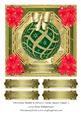 Christmas Bauble & Flowers Large Square Topper 3
