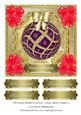 Christmas Bauble & Flowers Large Square Topper 4