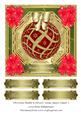Christmas Bauble & Flowers Large Square Topper 5