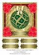 Christmas Bauble & Flowers Large Square Topper 6