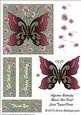 Affection Butterfly( Black Hot-pink) Card Topper/ Front