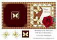 Birthday Cut & Fold Card with Rose & Butterflies 1