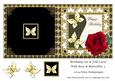 Birthday Cut & Fold Card with Rose & Butterflies 3