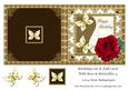 Birthday Cut & Fold Card with Rose & Butterflies 4