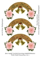 Bon Nadal Arched Greeting Embellishments With Pink Poinsettias Set 1