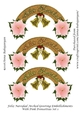 Feliz Navidad Arched Greeting Embellishments With Pink Poinsettias Set 1