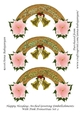 Happy Holidays Arched Greeting Embellishments With Pink Poinsettias Set 2