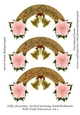 Jolly Christmas Arched Greeting Embellishments With Pink Poinsettias Set 1