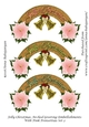 Jolly Christmas Arched Greeting Embellishments With Pink Poinsettias Set 2