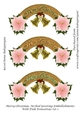 Merry Christmas Arched Greeting Embellishments With Pink Poinsettias Set 1
