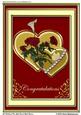A4 Celebrate Two Gold Hearts with Flowers