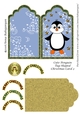 Cute Penguin Tag Shaped Christmas Card 2