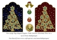 Two Large Tag Shaped Toppers With Artistic Christmas Tree Set 3
