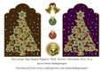 Two Large Tag Shaped Toppers With Artistic Christmas Tree Set 4