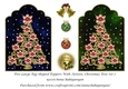 Two Large Tag Shaped Toppers With Artistic Christmas Tree Set 7