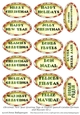 Christmas New Year Greeting Tags in English Spanish Catalan German and Russian Set 3