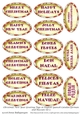 Christmas New Year Greeting Tags in English Spanish Catalan German and Russian Set 5