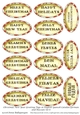 Christmas New Year Greeting Tags in English Spanish Catalan German and Russian Set 6