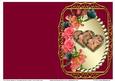 Two Rose Hearts in Jeweled Flower Frame Cut & Fold Card