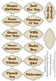 Various Occasions Shaped Greeting Tags Set 4